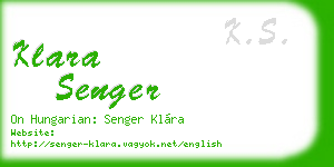 klara senger business card